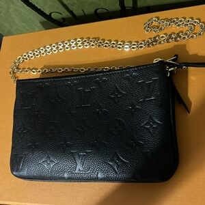 Louis Vuitton black pouchette double zip